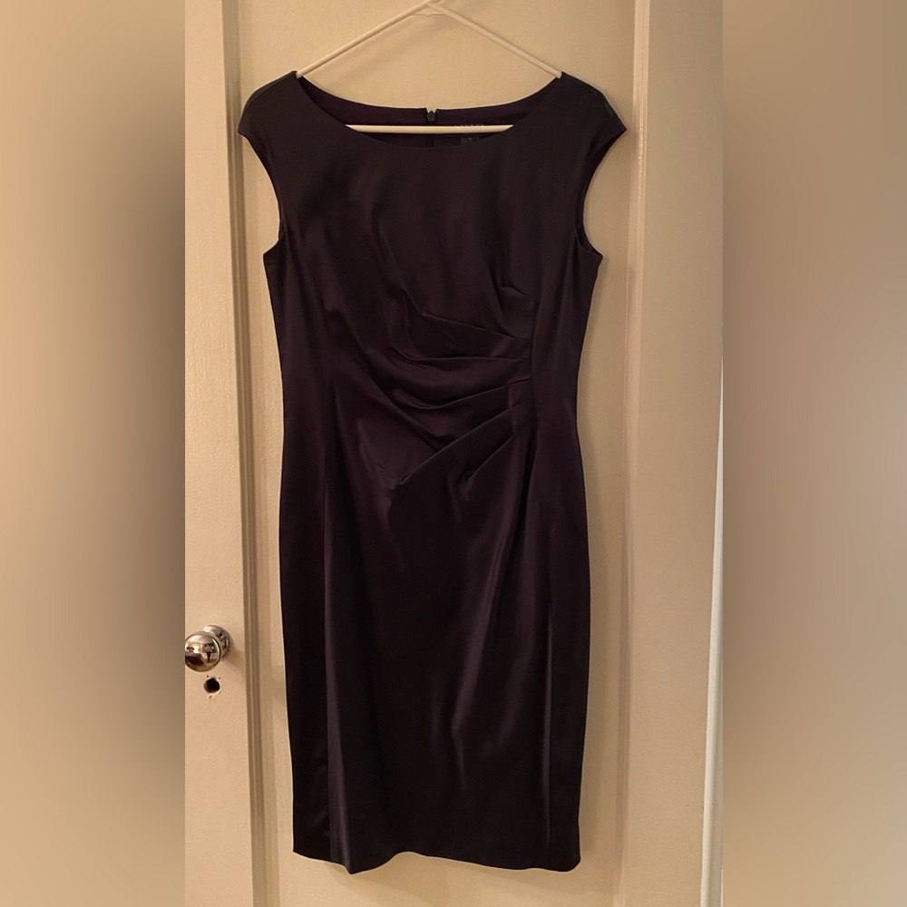 Lauren by Ralph Lauren Navy satin cocktail dress size 8